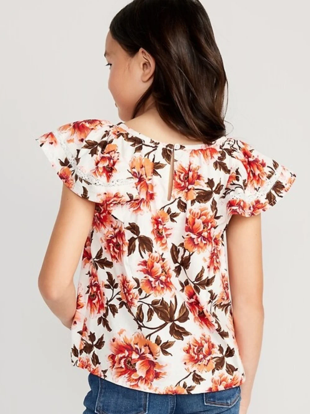 Old Navy Floral Flutter Sleeve Top